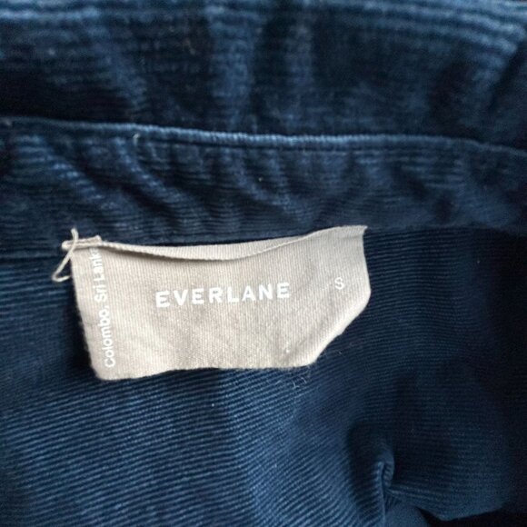 Everlane Womens Corduroy Button-Up Shirt Small Blue Long Sleeve Chest Pockets - Picture 3 of 7